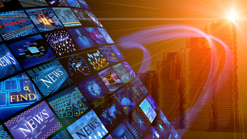 Vários ecrãs com imagens diferentes